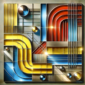 In deze serie verenig ik architectuur, techniek en moderne kunst in krachtige geometrische industriële composities. Strakke lijnen, gelaagde constructies en glanzende vormen creëren een futuristische wereld vol diepte en beweging. Felle accenten van geel, rood en blauw contrasteren met donkere schaduwen en metallic details, waardoor een dynamisch spel van licht ontstaat. De werken ademen architectuur, techniek en design en brengen een eigentijdse industriële sfeer tot leven.