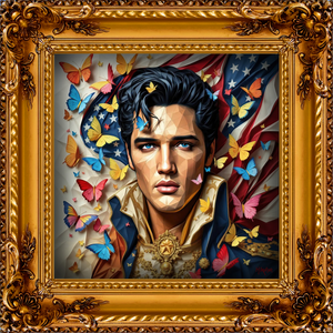 In deze expressieve serie breng ik wereldberoemde zangers en iconische persoonlijkheden tot leven in een sfeer van glamour, emotie en magie. Vlinders symboliseren vrijheid, transformatie en schoonheid, terwijl stralende achtergronden vol licht en kleur een dromerige diepte creëren. Sprankelende sieraden en verfijnde details versterken de krachtige uitstraling van ieder portret. De schilderijen vangen niet alleen een gezicht, maar ook charisma, energie en persoonlijkheid.