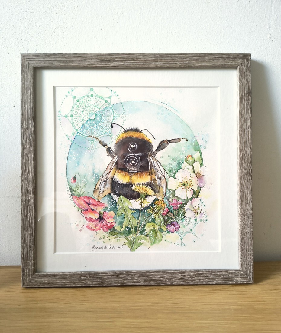 Origineel schilderij ingelijst: 