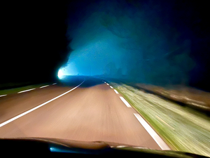 Het Franse platteland bij nacht