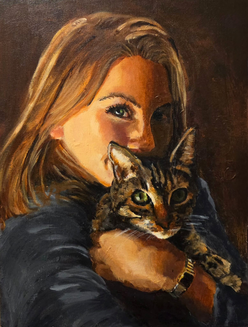 Elise met Mouse de poes