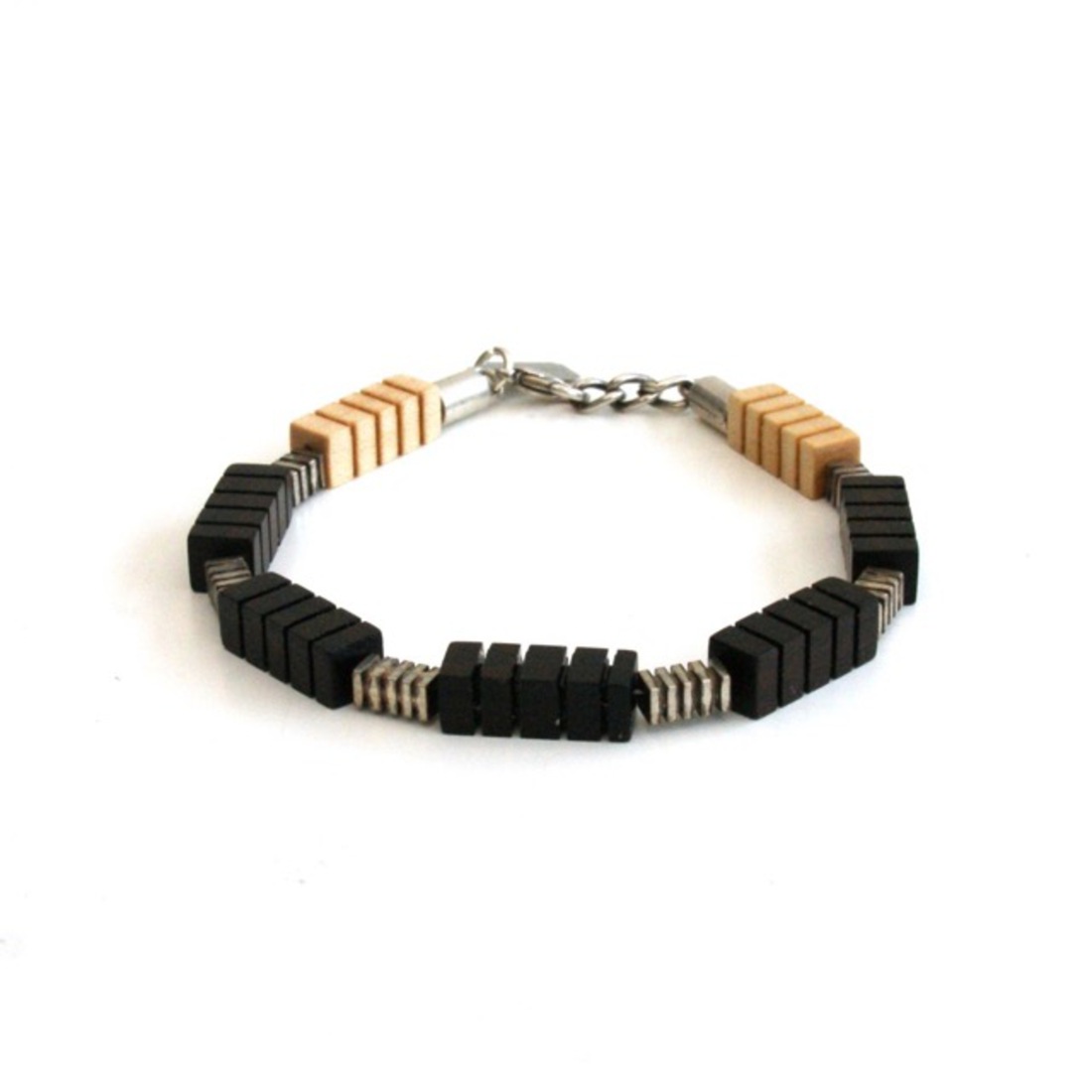 Houten armband ebben en maple