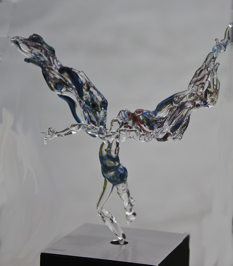 engel met blauwe vleugels