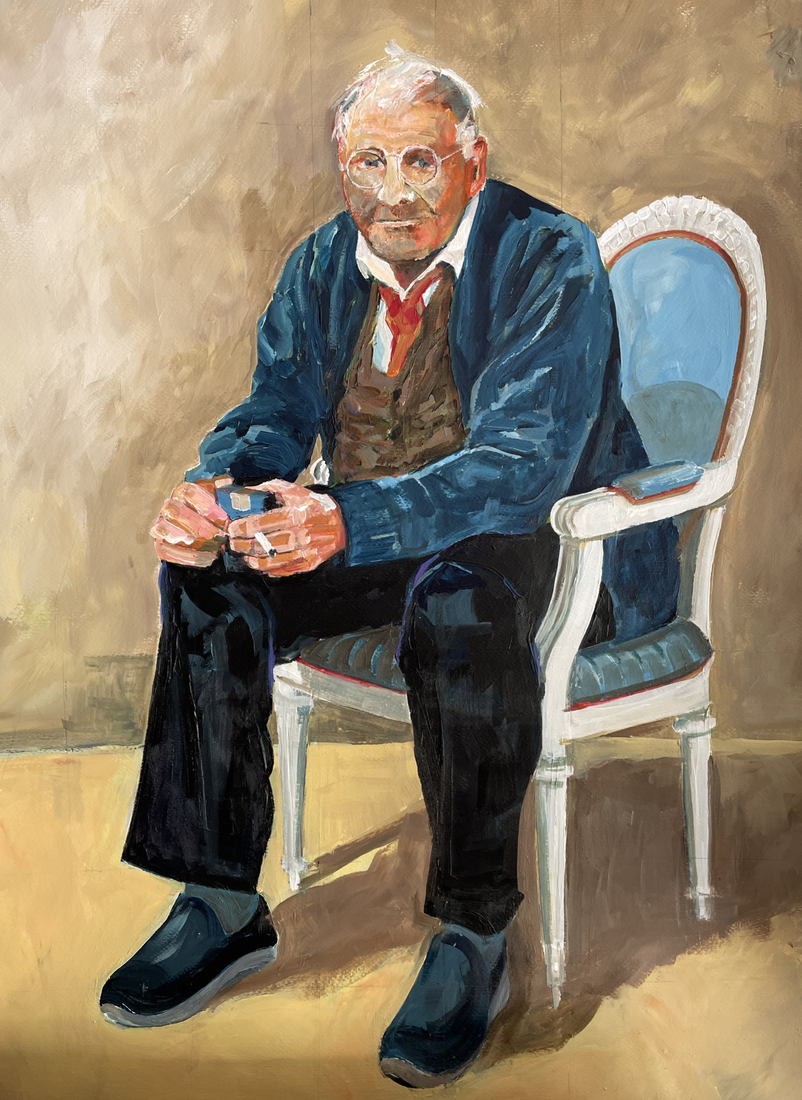 Hockney op stoel