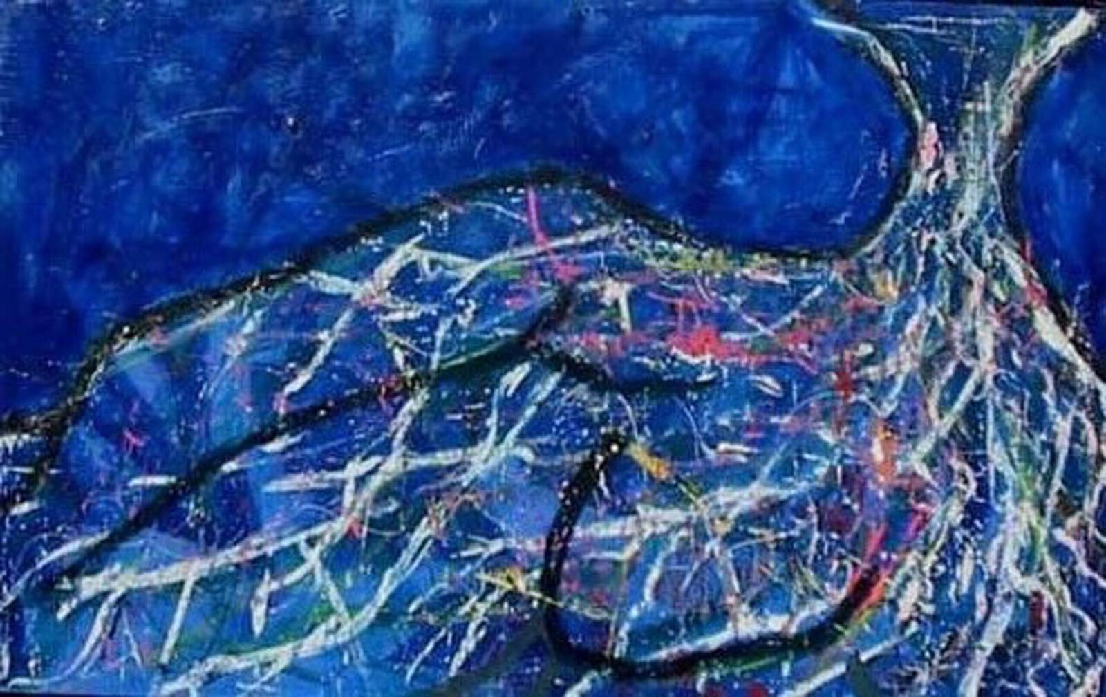 Model in blauw