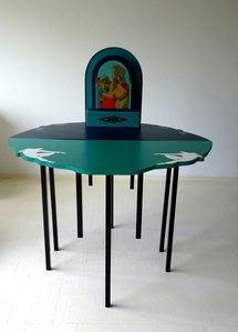 Tafel met tabernakel. Michelangelo-tafel. Vast expositiemateriaal