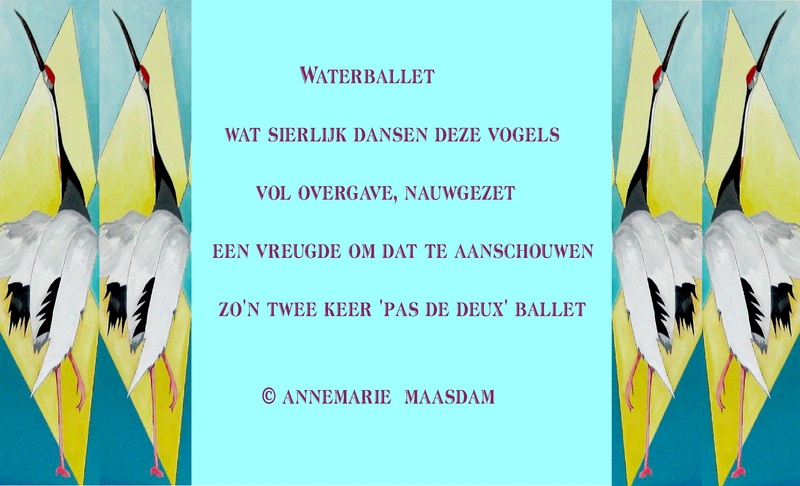 Waterballet 'pas de deux'. Gedicht van Annemarie Maasdam