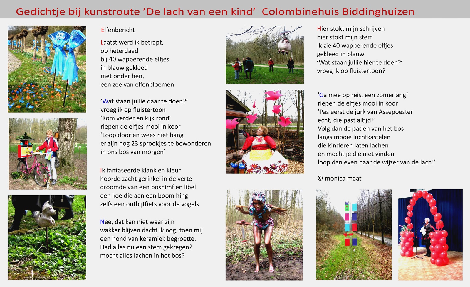 Kunstroute 2013 Colombinehuis kindergedichtje ELFENBERICHT