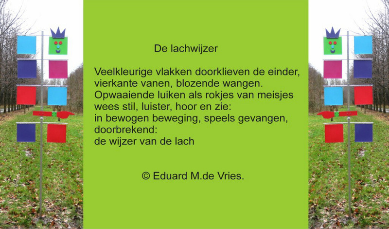 Kunstroute Colombinehuis 2013 Lachwijzer met gedicht van Eduard de Vries