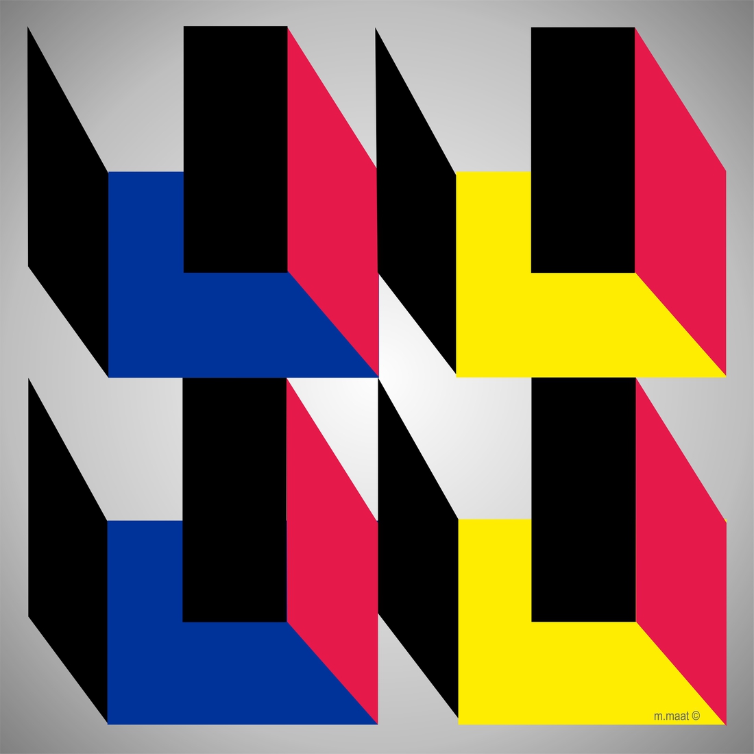 Computerart Geo 3D Constructions 1 / Geometrische constructie in perspectief