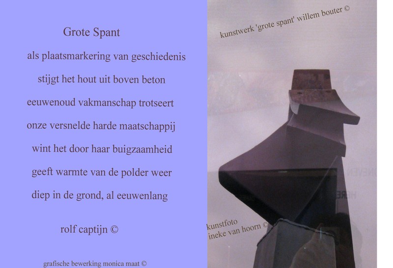 Gedicht bij kunstbeeld 'Grote Spant' van Rolf Captijn