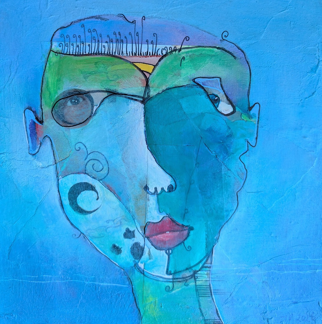 De blauwe
