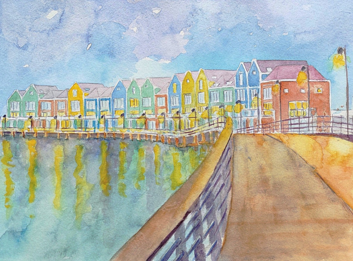 Gekleurde huizen Rietplas Houten