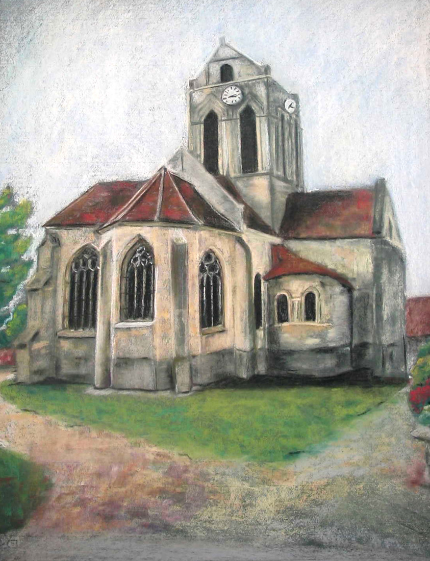 voorstudie kerk Auvers-sur-Oise