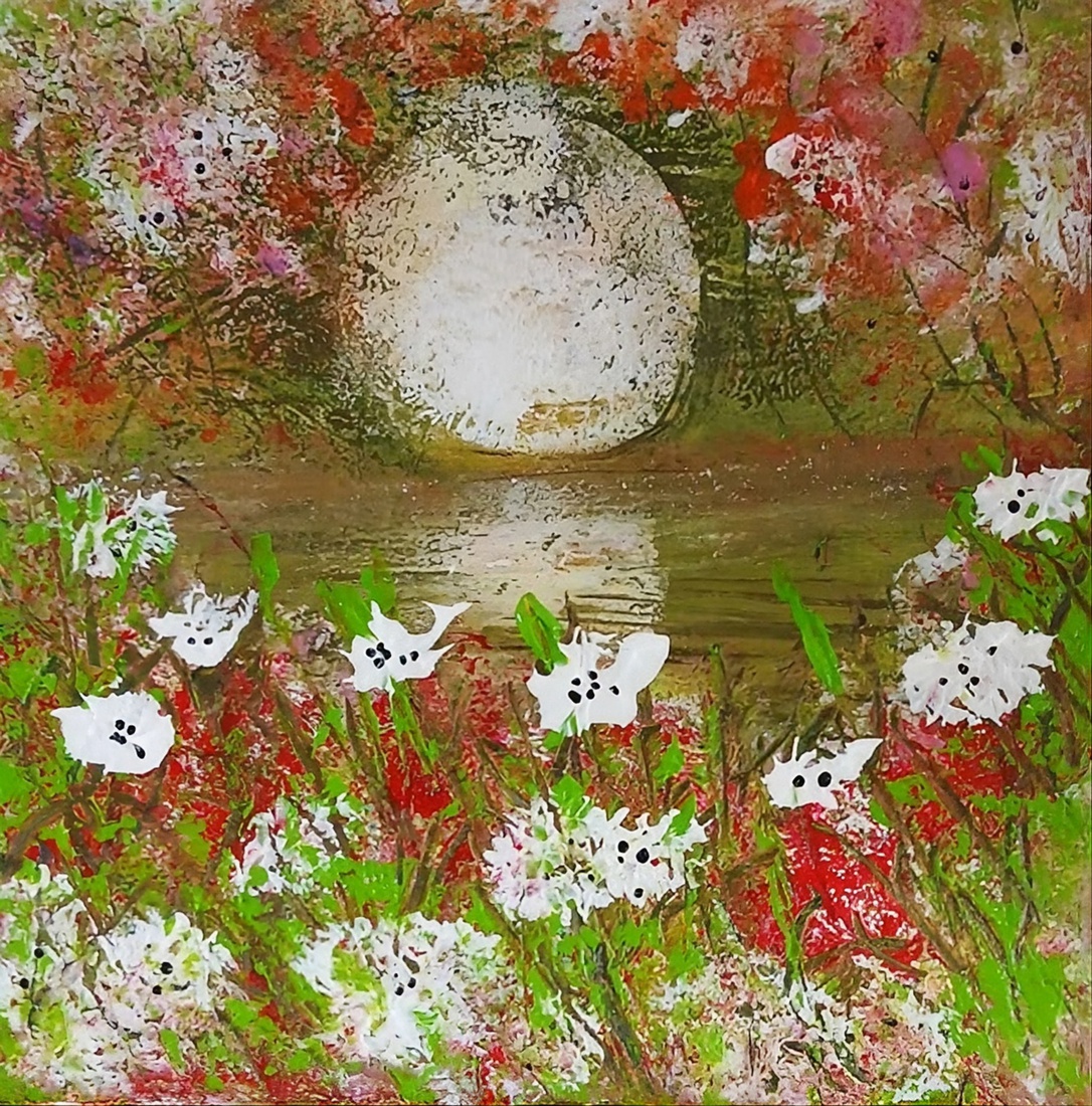 Floral Moon Painting 