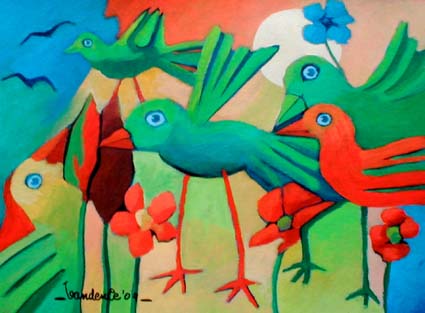 H-391 Vogels en bloemen