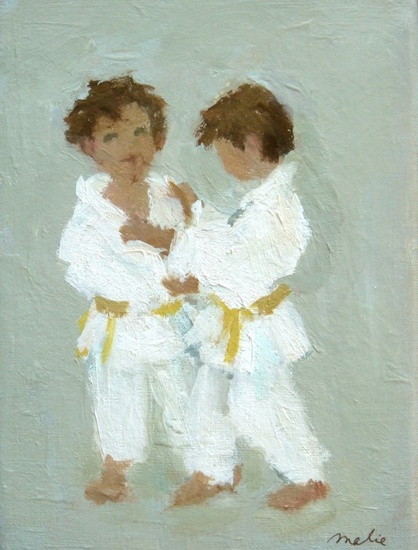 Little boys doing judo
