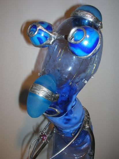 klein blauw mannetje