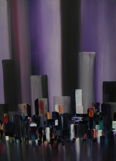 city view purple night