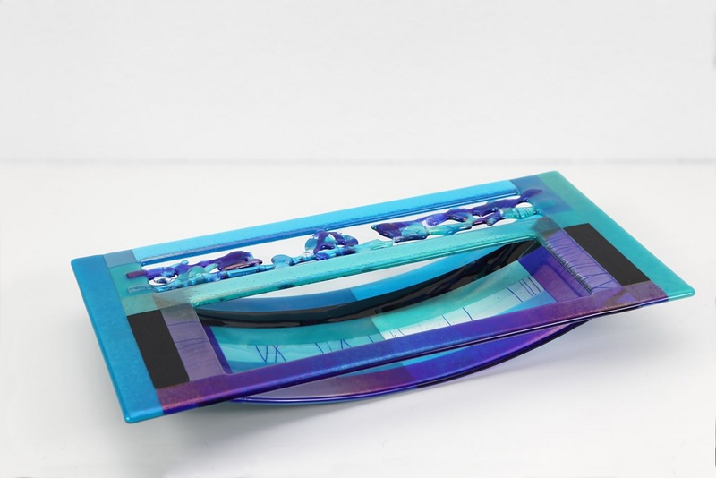 Schaal smal figuur blauw