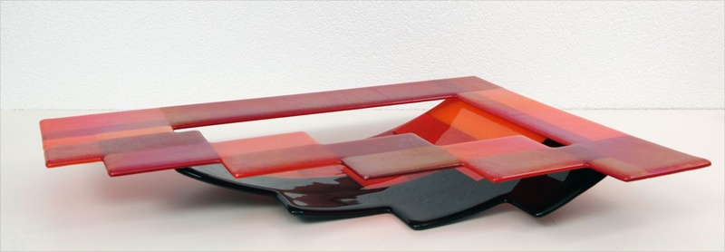 Schaal 'trap' oranje/rood