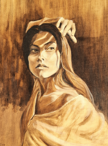 Deze vrouwen, geschilderd op een boomschijf verwijzen naar de zelfliefde , de betrokkenheid met je lichaam en cellen. Verzachten in jezelf.