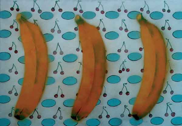Stilleven met 3 bananen