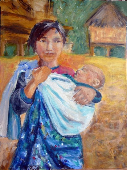 Laos meisje met kind