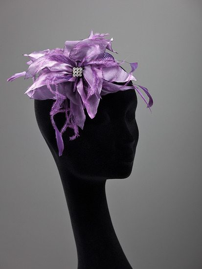 fascinator met paarse gebrande bloem (031)