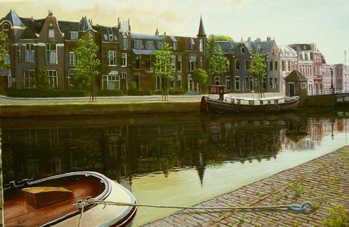 Emmakade bij avondlicht