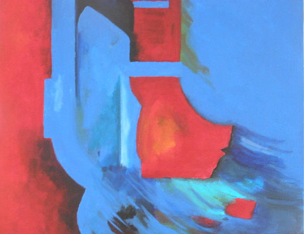 abstract rood en blauw