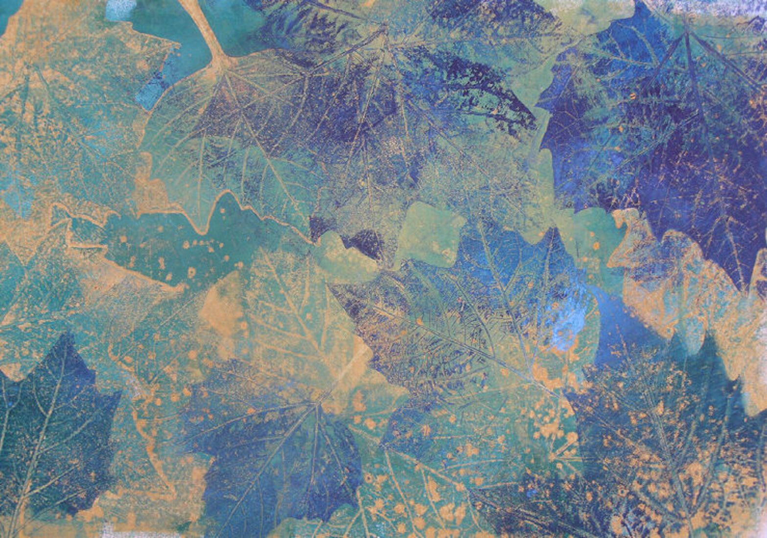 Bladeren in turquoise