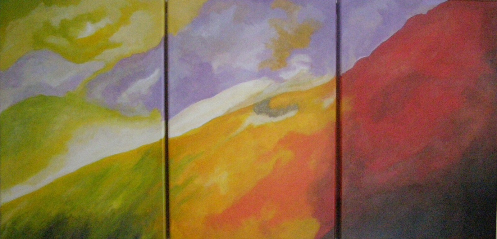 landschap in rood-geel en groen