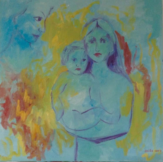 Moeder en kind met gids