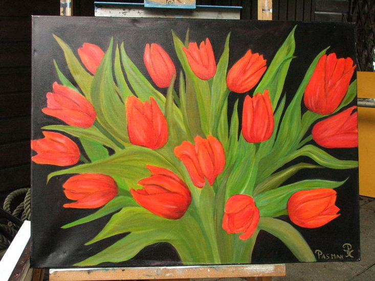 rode tulpen