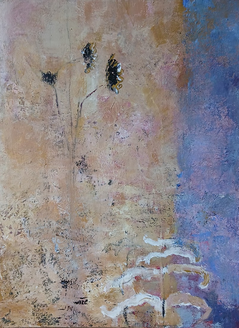 drie zonnebloemen