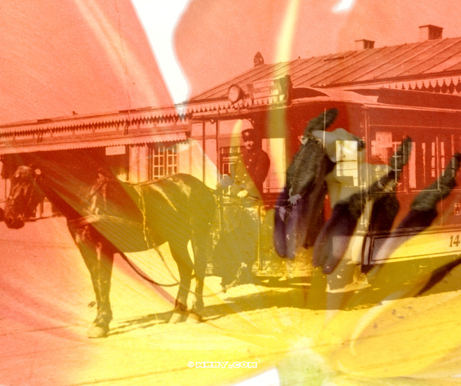 Double Exposure Belcrum 7 - Horse Tram to Ginneken