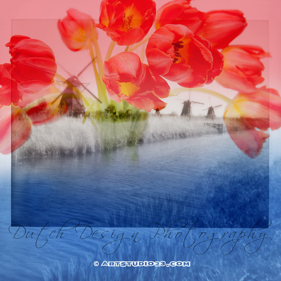 Double Exposure Dutch Windmills 1 - Kinderdijk