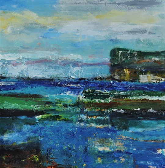 Normandisch landschap bij zee