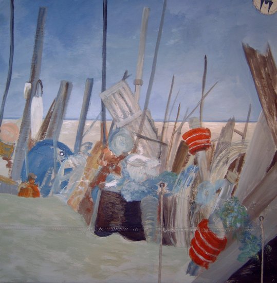 Lonia Schölvinck - Wrakhout ( Olieverf op zeildoek)