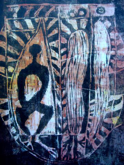 Maryke Wiegers - Schild ( Houtdruk)