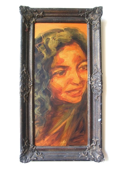 Mieke Dijkman - Nichtjes (Acrylverf op paneel - deel van tweeluik)