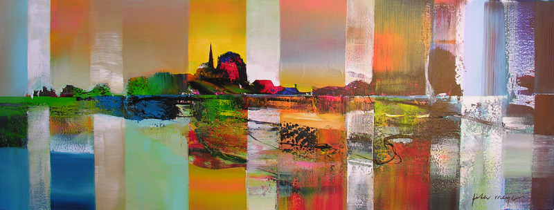 Peter Meijer - Facetten van een Hollands Landschap ( Acrylverf op doek)