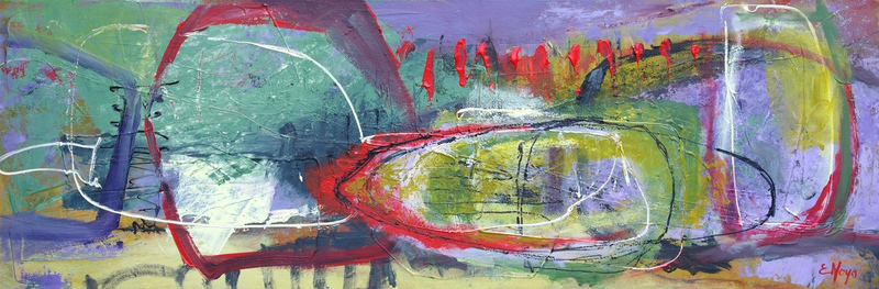 Emy Noya - Untitled ( Acrylverf op katoen)