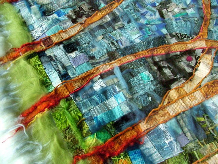 Jolande van Luijk - Vilt van wol en stoffen (detail)