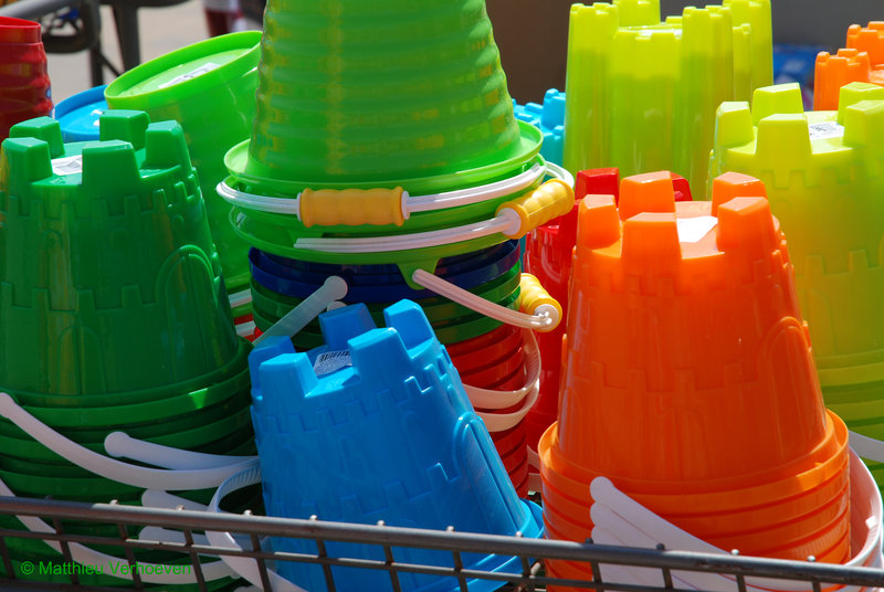 gekleurde zandvormen