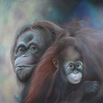 Olieverf op doek afmeting 100 cm bij 100 cm. Gemaakt 2007