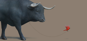 The artwork is balancing at the border between realism and fantasy. Detailed animal figures against one background colour.