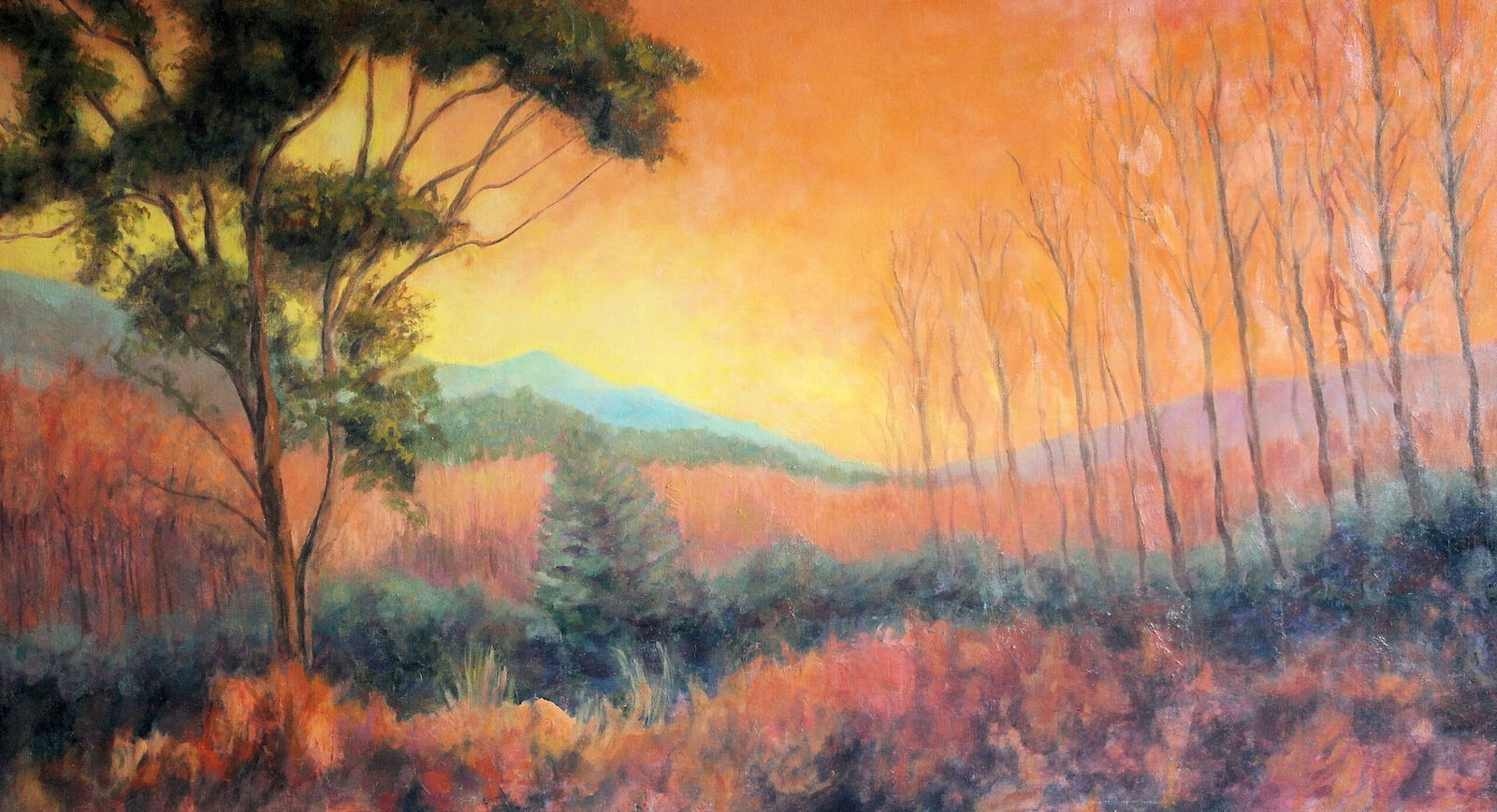 Warm landschap – Sfeervol natuurtafereel in gouden tinten