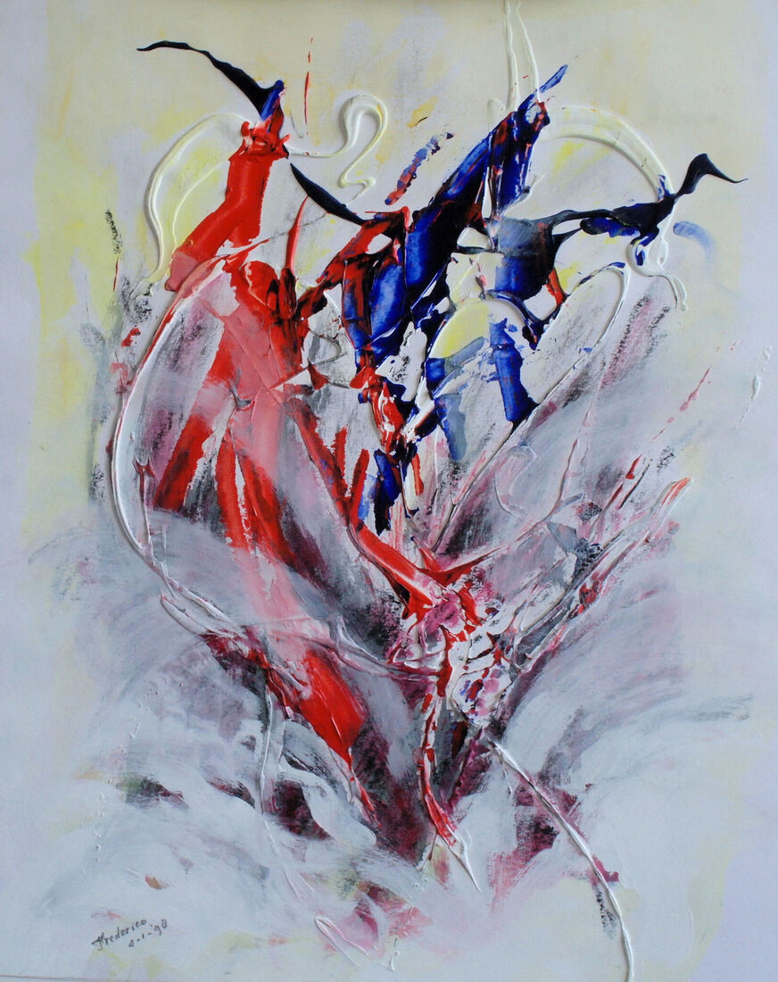 ENERGIE – Abstract expressief schilderij vol beweging en kracht